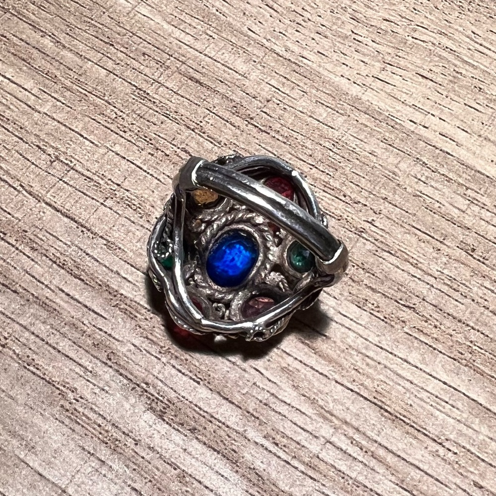 Multi-Stone Emerald Ruby Sapphire Topaz Marcasite… - image 7